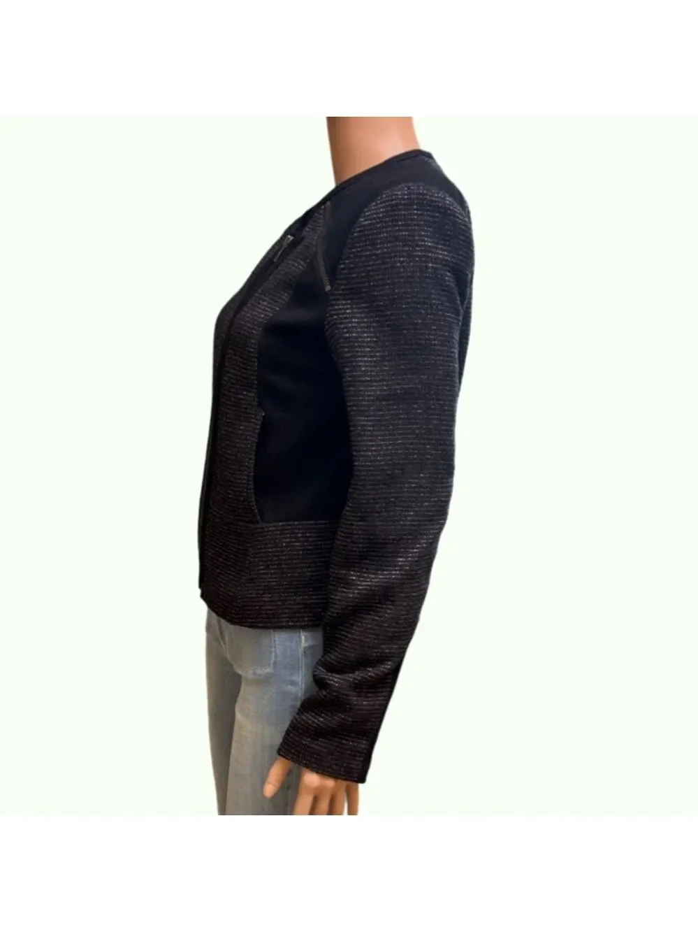 Halogen Black Cropped Jacket Medium